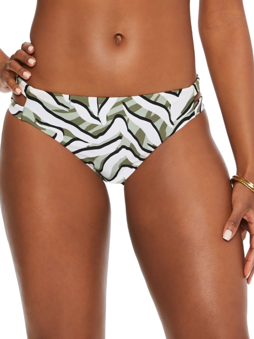 bar III Womens Hypno Beach Bikini Bottoms Size L